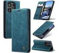 Xiaomi Note 13 Pro 4g Premium Leather Flip Case Cover With Card Slot And Stand Function - Blue-Green
