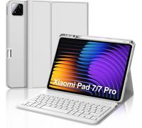 Xiaomi Pad 7/7 Pro 2025 11.2 Inch Keyboard Case for Xiaomi Pad 7 Pro, AZERTY French Detachable Magnetic Bluetooth Keyboard with Pen Slot for Xiaomi Pad 7 Tablet, Light Grey
