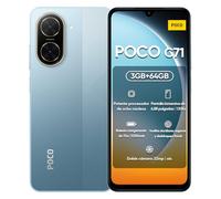 Xiaomi POCO C71 3 + 64 Go/4 + 128 Go Téléphone portable débloqué Écran HD+ 6,88" Double appareil photo 32 Mpx + 8 MP Noir/Bleu/Or (Bleu, 3 + 64 Go)