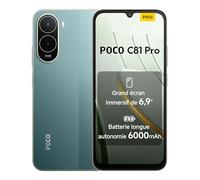 XIAOMI Smartphone POCO C81 Pro 4+128Go - Batterie Longue autonomie 6000mAh, écran immersif 6,9" 120Hz, Design élégant, Double caméra IA 13Mpx, Vert, 1 an de Garantie supplémentaire