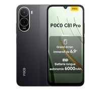 XIAOMI POCO C81 Pro Smartphone 4+256 Go Batterie 6000mAh - Noir | Écran immersif 6,9" 120Hz, double caméra IA 13 Mpx, 1 an de garantie supplémentaire, chargeur non inclus