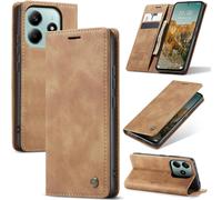 Xiaomi Poco M7 Pro 5g Case, Premium Leather Flip Case Cover With Card Slot And Stand Function For Xiaomi Poco M7 Pro 5g Brown