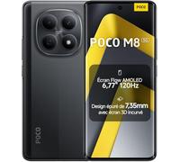 XIAOMI POCO M8 5G Smartphone, 8+ 256 Go, Noir, Téléphone, IP66, Résistance à la poussière et à l'eau, Batterie Massive de 5520 mAh, 6.77", 120Hz, 45W, avec Chargeur, sans NFC