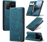 Xiaomi Poco X6 Pro 5G Case, Premium Leather Flip Case Cover With Card Slot And Stand Function For Xiaomi Poco X6 Pro 5G - Blue-Green