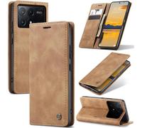 Xiaomi Poco X6 Pro 5g Case, Premium Leather Flip Case Cover With Card Slot And Stand Function For Xiaomi Poco X6 Pro 5g Brown