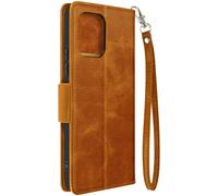 Xiaomi Redmi 12 Housse à rabat avec porte-monnaie et dragonne - Marron jaune