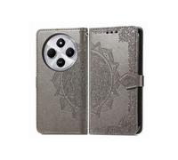 Xiaomi Redmi 14C Etui Pour Flip Motif Exquis Simple Entreprise Etui En Cuir Antichoc Couverture Rabotant Gris