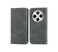 Xiaomi Redmi 14C Etui Pour Flip Simple Entreprise Etui En Cuir Portefeuille Couverture Rabotant Antichoc Gris