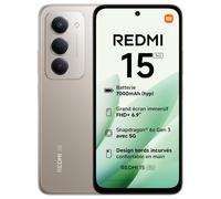 Xiaomi Redmi 15 5G, Smartphone 8+256 Go, écran FHD+ DotDisplay 144 Hz de 6,9", Processus 6 nm Octa-Core, Appareil Photo Principal 50 MP, Batterie 7 000mAh, Gris, Chargeur Non Inclus