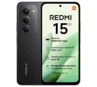 XIAOMI Redmi 15 5G, Smartphone 8+256 Go, écran FHD+ DotDisplay 144 Hz de 6,9", Processus 6 nm Octa-Core, Appareil Photo Principal 50 MP, Batterie 7 000mAh, Noir, Chargeur Non Inclus