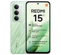 Xiaomi Redmi 15 5G, Smartphone 8+256 Go, écran FHD+ DotDisplay 144 Hz de 6,9", Processus 6 nm Octa-Core, Appareil Photo Principal 50 MP, Batterie 7 000mAh, Vert, Chargeur Non Inclus