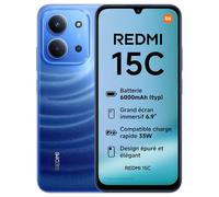 XIAOMI Redmi 15C, Smartphone 4+246Go, écran 6,9 Pouces 120Hz, Design 7,99 mm, MediaTek Helio G81-Ultra, Batterie 6000 mAh, Bleu, Chargeur Non Inclus (Version Française + 2 Ans de Garantie)