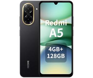 XIAOMI Redmi A5 Smartphone 4 Go + 128 Go, Batterie 5200 mAh, Processeur Octa-Core, Caméra Al-Dual 32 Mpx, Écran 6,88 pouces, Déverrouillage par empreinte digitale et facial, Noir