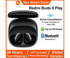 Xiaomi Redmi Buds 6 Play écouteur Bluetooth sans fil, réduction du bruit AI, écouteurs sans fil à commande tactile, longue Endurance BT5.4 Blanc - Version mondiale - NOUVEAU