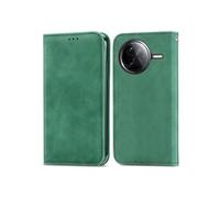 Xiaomi Redmi K80 Etui Pour Pro Portefeuille Etui En Cuir Simple Entreprise Couverture Rabotant Antichoc Vert