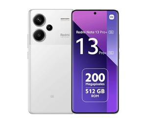 Xiaomi REDMI Note 13 Pro Plus 5G White, Ecran de 6.67'', Smartphone Débloqué, Batterie mAh 5000, Mémoire ROM 512GO,RAM 12GO, Android 13, MediaTek Dimensity 7200, Gravé 4nm, 8-Coeurs Jusqu’à 2,8GHz