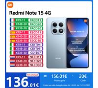 Xiaomi Redmi Note 15 4G,NFC,MediaTek Helio G100-Ultra,6.77 pouces,120 Hz,108 MP Caméra,Batterie de 6 000 mAh,IP64 Glacier Blue
