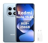 XIAOMI REDMI Note 15 4G Smartphone 8GB + 256GB Massive 6000mAh Battery High-Durability Display Glass IP64 Dust and Water Resistance, Charger Included (Blue)