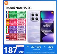 Xiaomi Redmi Note 15 5G,NFC,Écran AMOLED FHD+ de 6.77'',120 Hz,108 MP Caméra,5520 mAh Batterie,IP65 Mist Purple