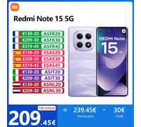Smartphone Xiaomi Redmi Note 15 6,77" 5G Double nano SIM 256 Go Violet Violet