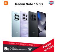 Xiaomi Redmi Note 15 5G NFC Version Globale 6.77 " AMOLED Snapdragon ® Appareil photo 6Gen3 108MP IP66 Glacier Blue