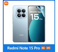 Xiaomi Redmi Note 15 Pro 4G,NFC,Écran AMOLED FHD+ de 6.77'',120 Hz,Caméra 200 MP,Batterie de 6500 mAh,IP65 Glacier Blue