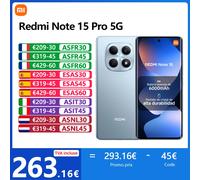 Xiaomi Redmi Note 15 Pro 5G,NFC,Écran AMOLED 1.5K CrystalRes de 6.83 pouces,120 Hz,200 MP Caméra,Batterie de 6580 mAh,IP68 Glacier Blue