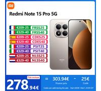 Xiaomi Redmi Note 15 Pro 5G,NFC,Écran AMOLED 1.5K CrystalRes de 6.83 pouces,120 Hz,200 MP Caméra,Batterie de 6580 mAh,IP68 Titanium Color