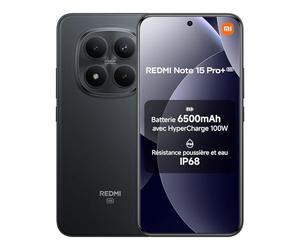 XIAOMI REDMI Note 15 Pro+ 5G Smartphone 12＋512 Go Batterie 6500 mAh - Noir