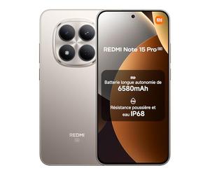Xiaomi Redmi Note 15 Pro 5G, Smartphone 12+512 Go, Batterie Massive de 6580 mAh, IP66/IP68, Nouvel Appareil Photo 200 MP, écran AMOLED 1.5K de 6,83 Pouces, Couleur Titane, Garantie 2 Ans