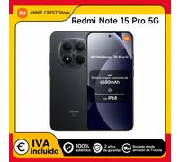 Xiaomi Redmi Note 15 Pro 5G, Smartphone Batterie 6580 mAh, IP66/IP68, Appareil photo 200 MP, Écran AMOLED 1.5K 6,83 Pouces, Noir et Bleu, Garantie 2 Ans, 100% Authentic & Brand New noir
