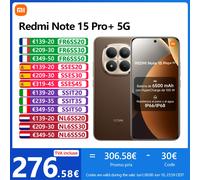 Xiaomi Redmi Note 15 Pro Plus 5G,NFC,Écran AMOLED CrystalRes 1.5K de 6.83 pouces,120 Hz,Caméra 200 MP,Batterie de 6500 mAh,IP68 Glacier Blue