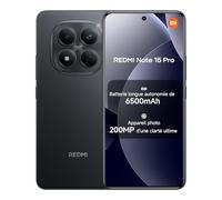 XIAOMI Redmi Note 15 Pro Smartphone 8＋256 Go Batterie 6000 mAh - Noir | Écran AMOLED FHD+ 6,77", Résistance à l'eau IP65, caméra 200 MP haute résolution, 2 ans de garantie, chargeur non inclus