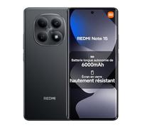 Xiaomi REDMI Note 15, Smartphone 8+256Go, Batterie Longue autonomie 6000mAh, Résistance à l'eau IP64, Appareil Photo Ultra-Net 108 Mpx, Écran FHD+ de 6,77", Noir, Garantie 2 Ans, Chargeur Non Inclus