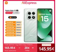 Xiaomi Redmi Note 15 Version Européenne 128GB/256GB MTk Helio G100 Ultra, Écran AMOLED 6.77", 120Hz, 108MP, Batterie 6000mAh, NFC, IP64 Forest Green