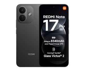 Xiaomi REDMI Note 17 Pro 5G, Smartphone 6+256 Go, Noir, Batterie 8340 mAh | Photo 50 MP avec OIS, HyperCharge 67 W, Snapdragon 6s Gen 4, écran 3500 nits haute luminosité protection des yeux, HyperAI