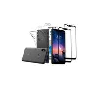 NOVAGO Compatible avec Xiaomi Redmi Note 6 Pro Coque Souple Transparente Anti Choc +2 Films écran en Verre trempé Couvrant la totalité de l'écran