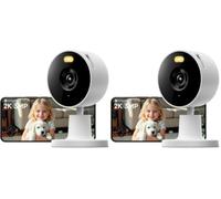 XIAOMI Smart Camera C100, Qualité 2K Ultra Claire 3MP, WiFi 6, Vision Nocturne Couleur, Détection Humaine IA, Appel Vocal, Appairage Bluetooth, Sécurité Intérieure (Lot de 2)