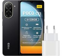 XIAOMI Smartphone Poco C71, 4+128GO, 6.88", Android 15, Écran IPS LCD 120Hz, Noir, 600 nits, Processeur Unisoc T7250, avec Chargeur, sans NFC