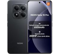XIAOMI Smartphone Redmi Note 15 Pro NFC, 12 + 512 Go, Couleur Noir, IP65, écran AMOLED, Android 15, processeur Mediatek Helio G200 Ultra, Appareil Photo 200 MP, 6,77 Pouces, 45W, sans Chargeur