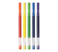Pack de 5 Stylos Gel Haute Capacité - Pointe 0,5 mm - Haute Capacité - Séchage Rapide - Couleurs Assorties