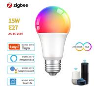 Xiaomi-Tuya Smart WiFi LED Bulb,Lampe à commande vocale,Ampoules à intensité variable,15W,RGBCW,Alexa,Google Home,Alice - Type 15W-1PCS