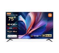 XIAOMI TV A Pro 75, 190 cm (75 Pouces), 4K UHD QLED, Smart TV, Google TV, Contrôle Vocal, HDR10+, Mode Game Boost 120Hz, MEMC, 2Go+8Go, Compatible avec Airplay & Google Cast