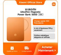 Xiaomi UltraThin Magnetic Power Bank 5000 15W Graphite Black | Cadeaux : câble 3A USB-C to C, écouteurs Type C, stocks limités