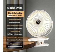 Xiaomi ventilateur à clipser 8000mAh, 5 vitesses silencieux, rechargeable, portable bureau/camping, circulateur d¿air sans fil avec lumière LED ¿ Blanc