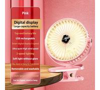 Xiaomi ventilateur à clipser 8000mAh, 5 vitesses silencieux, rechargeable, portable bureau/camping, circulateur d¿air sans fil avec lumière LED ¿ Rose