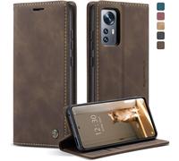 Xiaomi Xiaomi 12/12x Case, Premium Pu Leather Shockproof Cover Card Slots Wallet Pouch With Stand Function Flip Case For Xiaomi 12/12x - Coffee