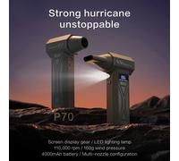 Xiaomi Youpin P70 Turbo ventilateur pression puissant Turbo ventilateur d'air avec lumières LED sans fil ventilateur de poussière haute vitesse Jet ventilateur aspirateur Standard Edition