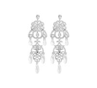 XIAOMOJEW Boucles d'oreilles de mariage en strass pour mariée, fleur, feuille, demoiselles d'honneur, boucles d'oreilles pendantes en cristal, bijoux de bal, one, Acier allié, Pas de gemme