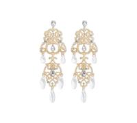 XIAOMOJEW Boucles d'oreilles de mariage en strass pour mariée, fleur, feuille, demoiselles d'honneur, boucles d'oreilles pendantes en cristal, bijoux de bal, one, Acier allié, Pas de gemme